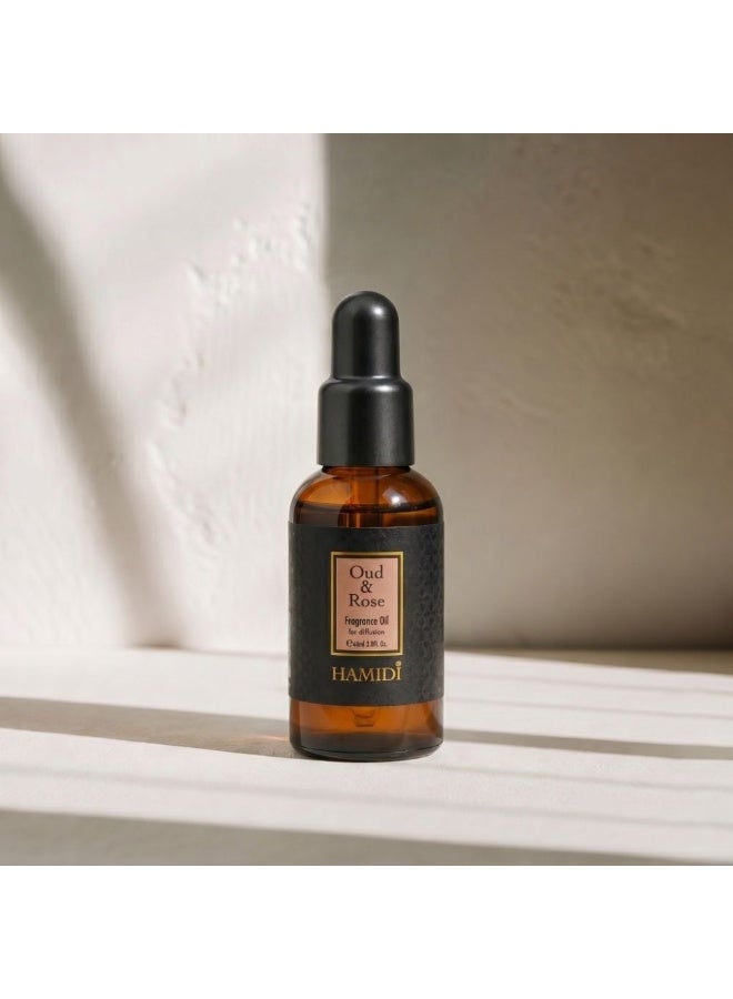 Hamidi Oud & Rose Diffuser Oil 60ml, Multi Colour, Home Fragrance Diffuser Oil For Aroma Use, For Home Styling, Tabletop Display And Interior Ambience - Image 1