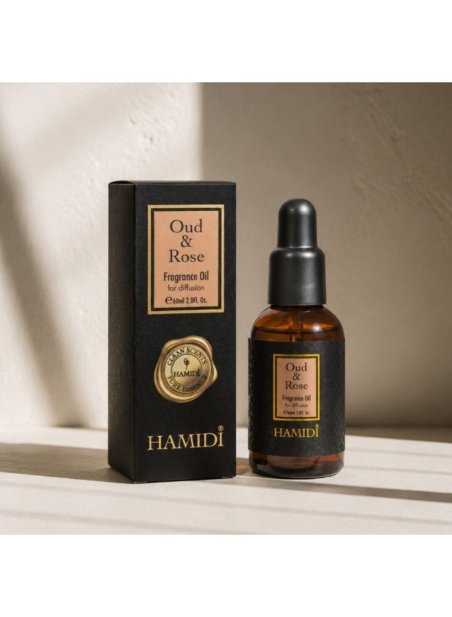 Hamidi Oud & Rose Diffuser Oil 60ml, Multi Colour, Home Fragrance Diffuser Oil For Aroma Use, For Home Styling, Tabletop Display And Interior Ambience - Image 2