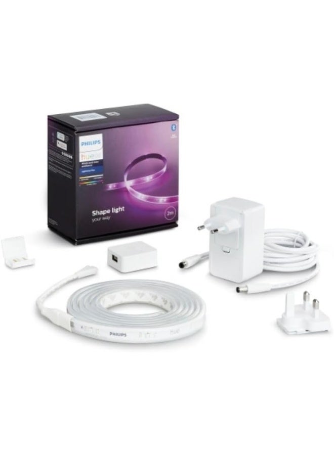 Philips hue Renewed - PHILIPS 929002269105 Hue UAE Lightstrip Plus V4 APR 2M Base Kit White and Colour Ambiance Bluetooth & Zigbee compatible Hue Bridge Optional, Works with Alexa & Google Assistant - Image 2
