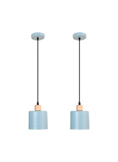 El Rawda Lighting 2 Pcs Single Ceiling Lamps With A Distinctive And Elegant Design, Inlaid With A Wooden Piece 14x14x70 cm 