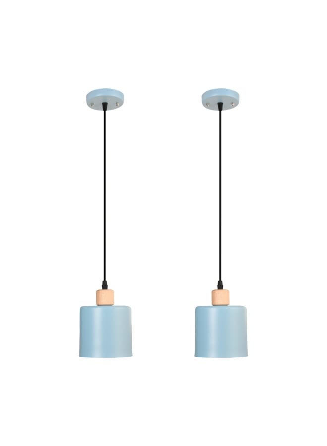 El Rawda Lighting - 2 Pcs Single Ceiling Lamps With A Distinctive And Elegant Design, Inlaid With A Wooden Piece 14x14x70 cm - Image 1