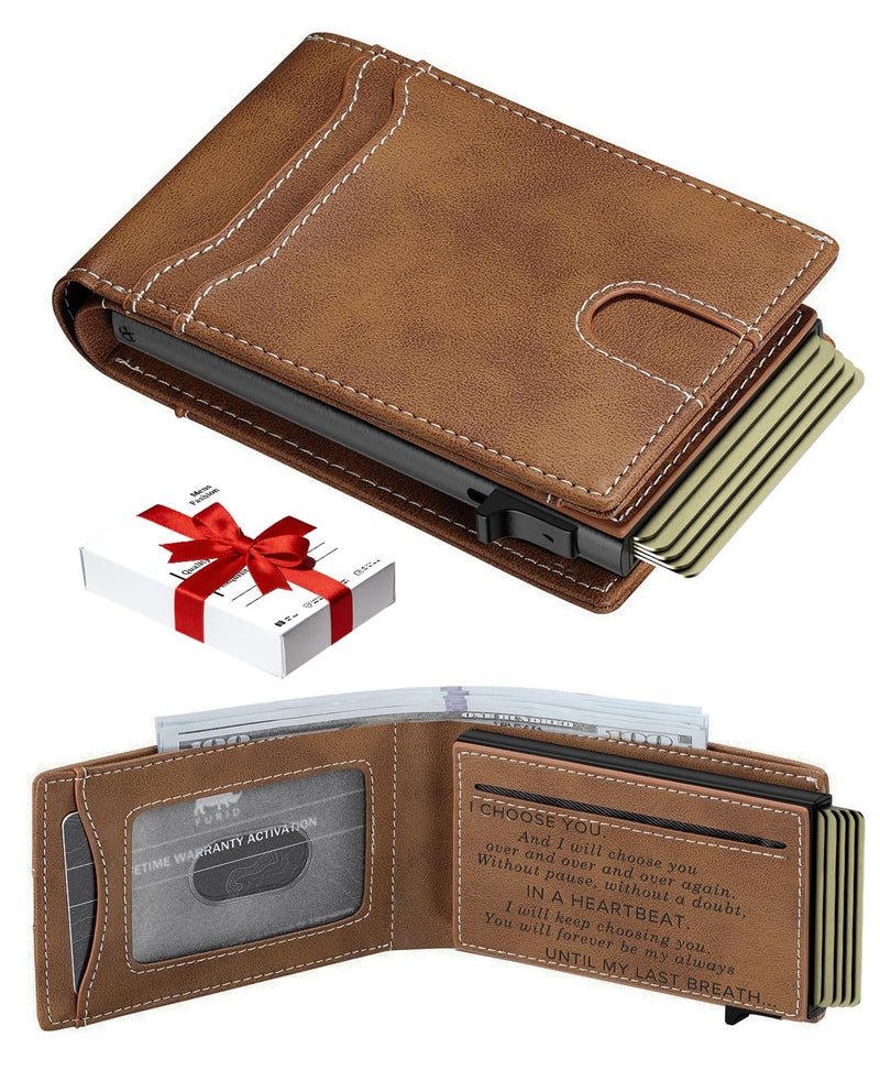 furid Gifts for Husband Him Valentines: Smart Wallet Rfid Blocking - Stocking Stuffers Gift Boxed For Boyfriend Father at Birthday Valentines Day Anniversary - Image 1