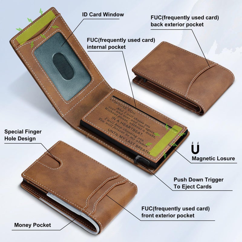 furid Gifts for Husband Him Valentines: Smart Wallet Rfid Blocking - Stocking Stuffers Gift Boxed For Boyfriend Father at Birthday Valentines Day Anniversary - Image 4