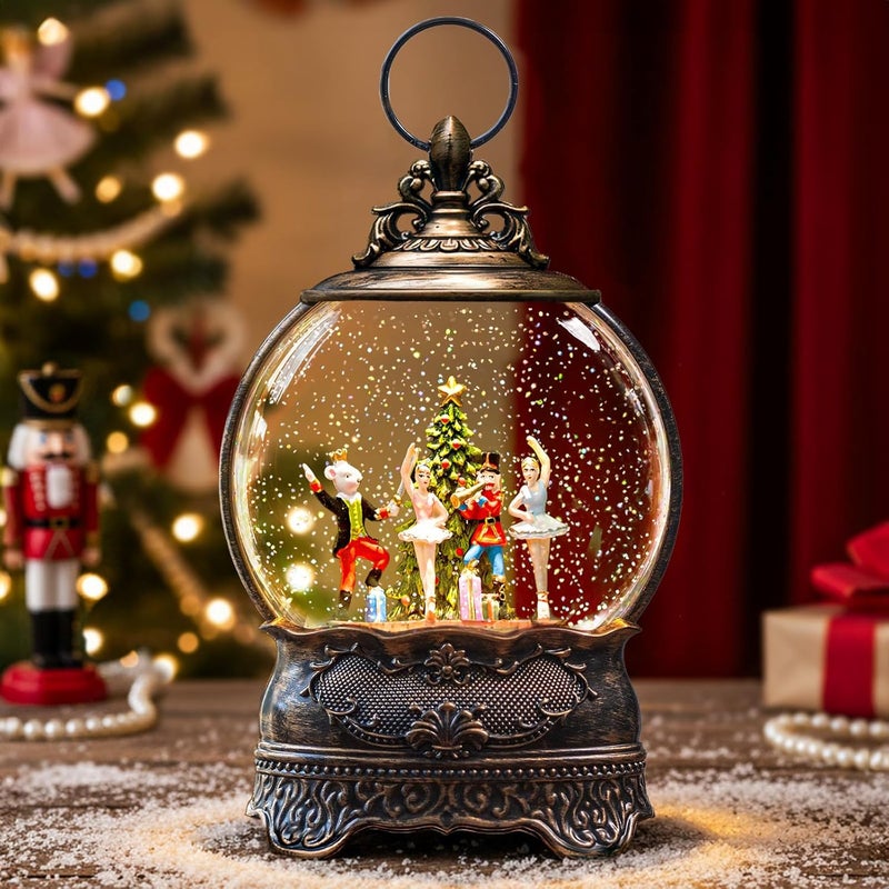 Kirschblüte 12.1" Christmas Snow Globe Lantern with Nutcracker Ballet Decor, Musical Snow Globe, Indoor Home Christmas Decor, Battery or USB Powered, Holiday Decor Gift Christmas Water Lantern - Image 2