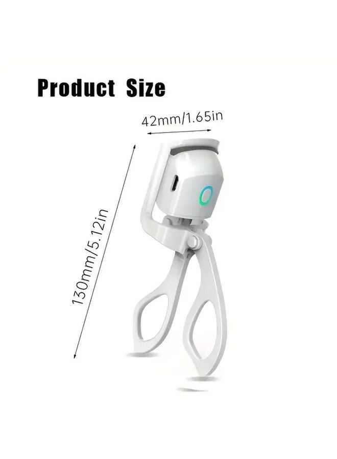 مكواة تجعيد الرموش للشحن عبر USB باللون الوردي مع مشط لتجعيد يدوم 24 ساعة، لطيفة وخالية من التلف - Image 4