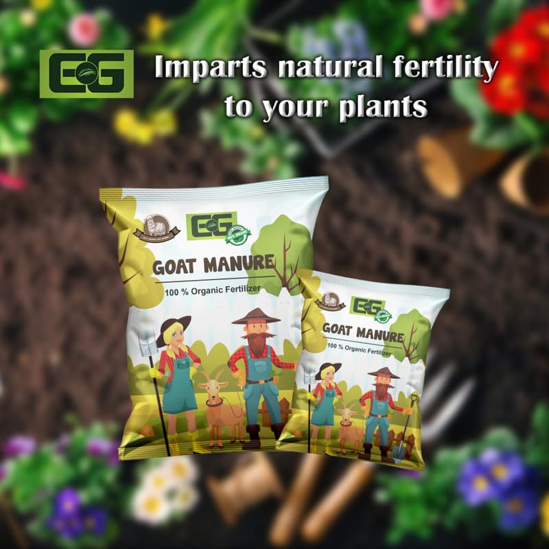 EG ELAMGREEN Elamgreen Premium Goat manure fertilizer for plantsgoat dung compost for home garden pot plants flower fruit vegetable fertilizer green plus 15kg  - Image 3