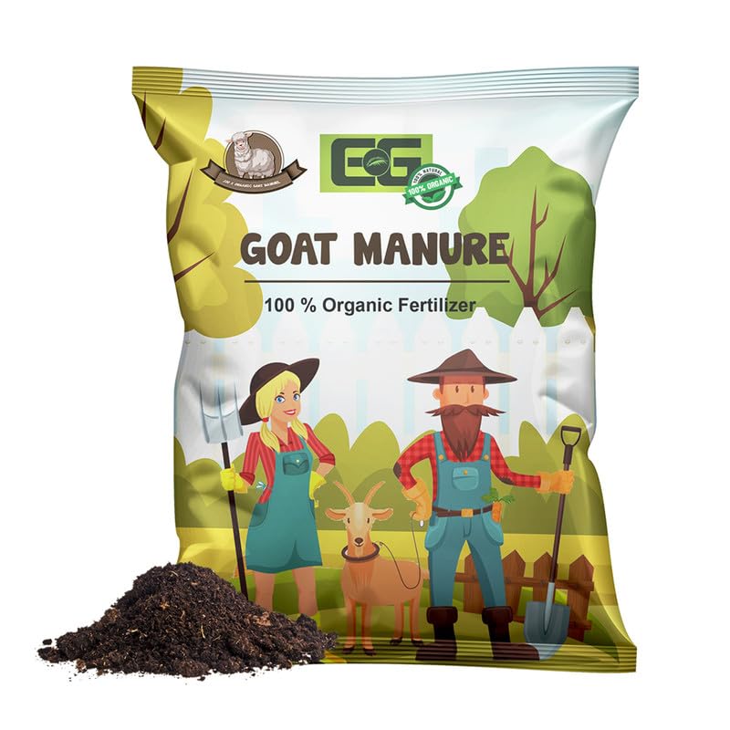 EG ELAMGREEN Elamgreen Premium Goat manure fertilizer for plantsgoat dung compost for home garden pot plants flower fruit vegetable fertilizer green plus 15kg  - Image 1