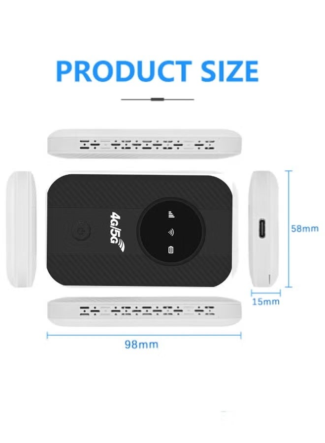 DN Mobile 4G/5G LTE Unlocked LED-Lit Wi-Fi Hotspot Device Pocket-Sized Portable/Travel-Friendly Router (Black) - Image 3