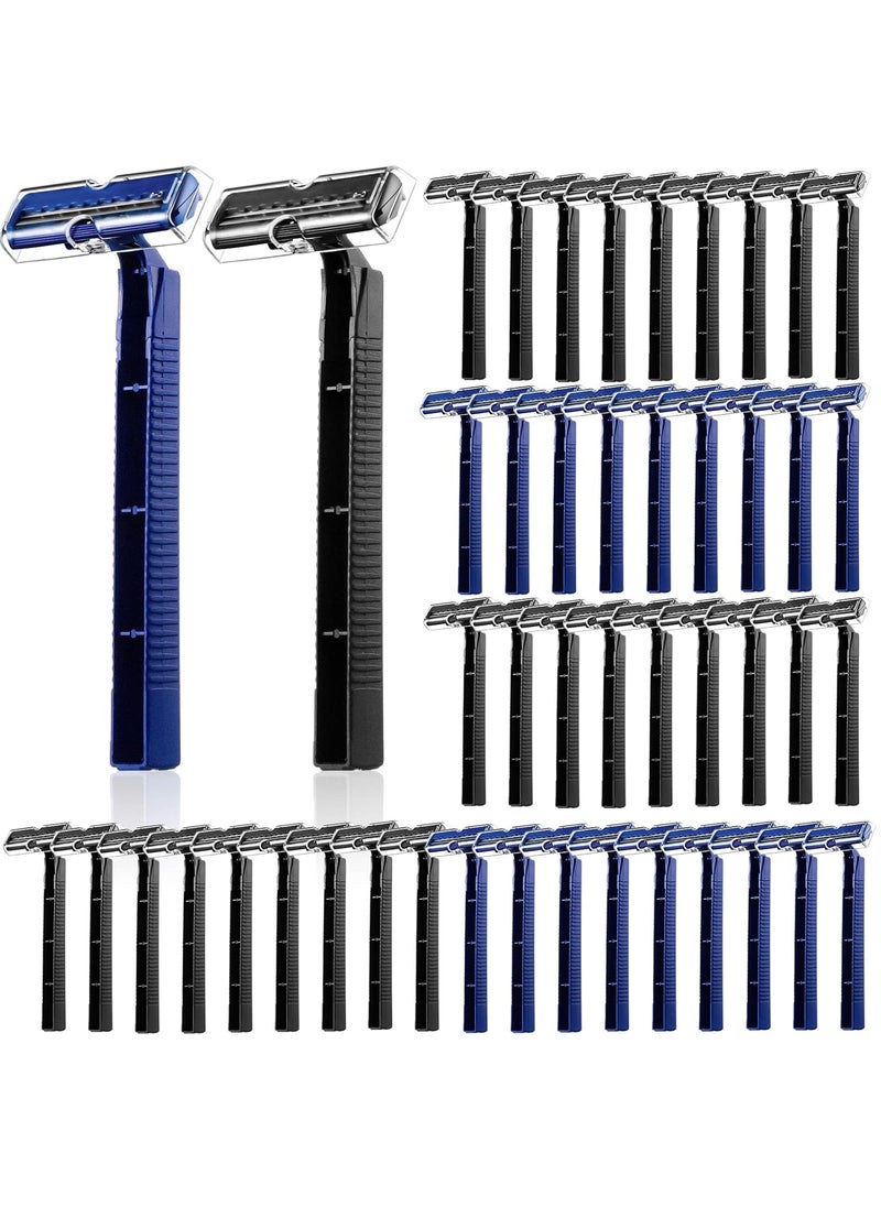 Chumia Chumia 30 Pieces Disposable Razors Bulk Individually Wrapped Disposable Safety Twin Blade Razors with Clear Safety Cap for Travel Hotels Motels Beauty Salons Homes 