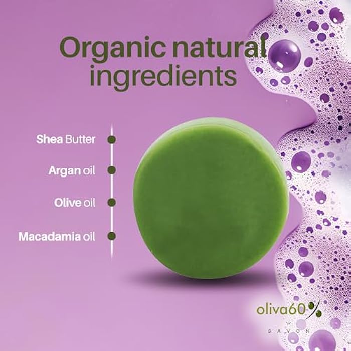 Rosemary Conditioner Bar for Curly Hair | Extra Moisturizing Hair Care- Frizz Control for Damaged Hair | Olive, Argan, Macadamia Oil, Shea Butter | Sulfate & Paraben Free | Vegan | 1.94 oz | OLIVA 60 - Image 3