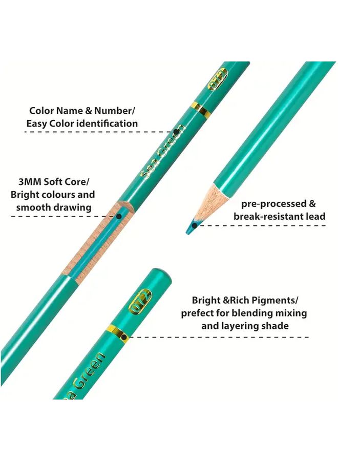 Professional Art Coloring Pencils Set 120 Count Oil Based Break Resistant Core Sharpener Zipper Case For Adult Artists Colorists And Coloring Books Paper Box Style - Image 5