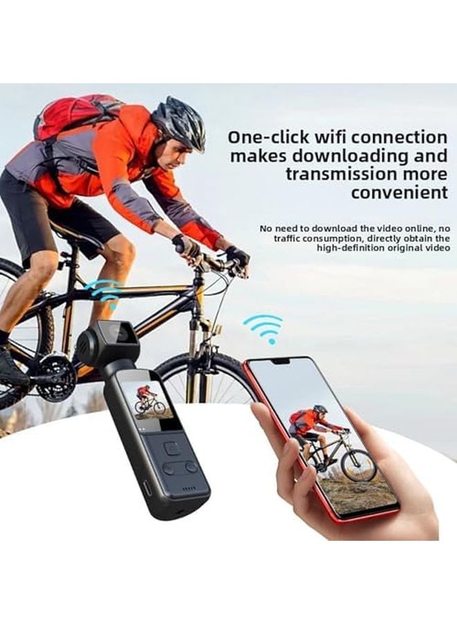 Black 4K Vlogging Camera 270 Rotation Wireless POV Action Body Cam Anti Shake Sports Camera - Image 4