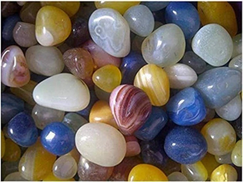 OhhSome 500GM Mixed Multi Colour Natural Pebbles Stone Home Decorative Marble - Image 1