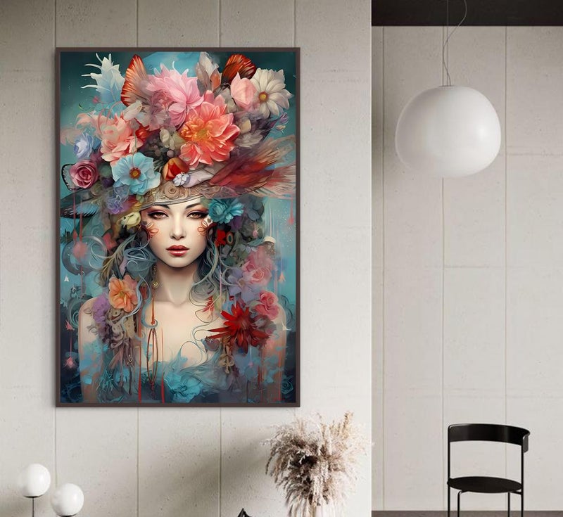 ماركتنا لوحة قماشية بتصميم تجريدي مع برواز مجوف مقاس (120x80) قطعة واحدة - Image 3