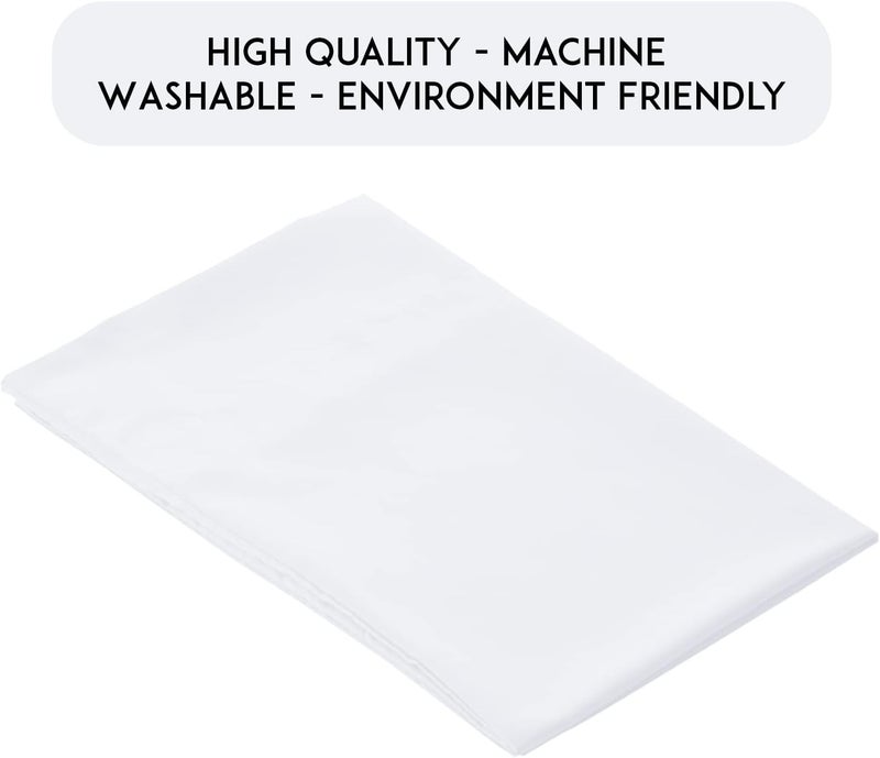 EDS NEW PAIR of PLAIN PILLOWCASES Poly Cotton Luxury Bedroom - 2 x Pillow Case (2 x Pillow Case Standard Size, White) - Image 4