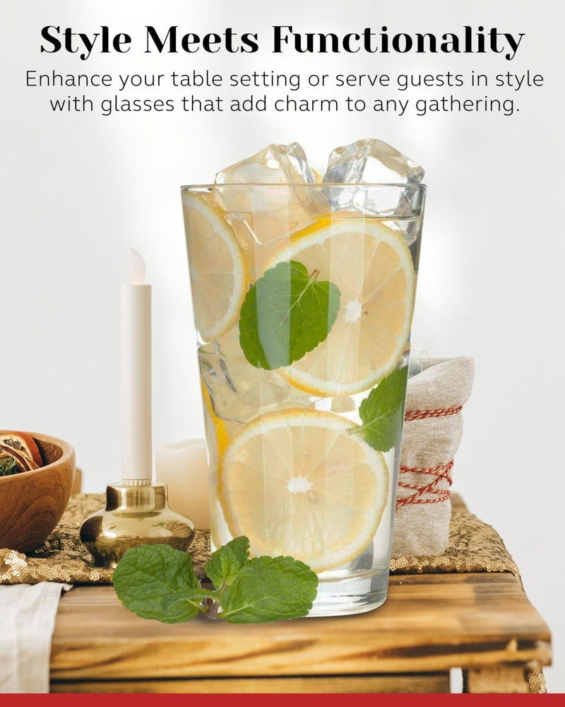 Light In The Dark Pint Glasses Set of 6 - Durable 16 oz Drinking Glasses Ideal for Beer, Cocktails, or Water - Freezer & Dishwasher-Friendly Pint Glasses for Homes, Pubs, & More - Highball Glasses Set of 6 by PARNOO - Image 5