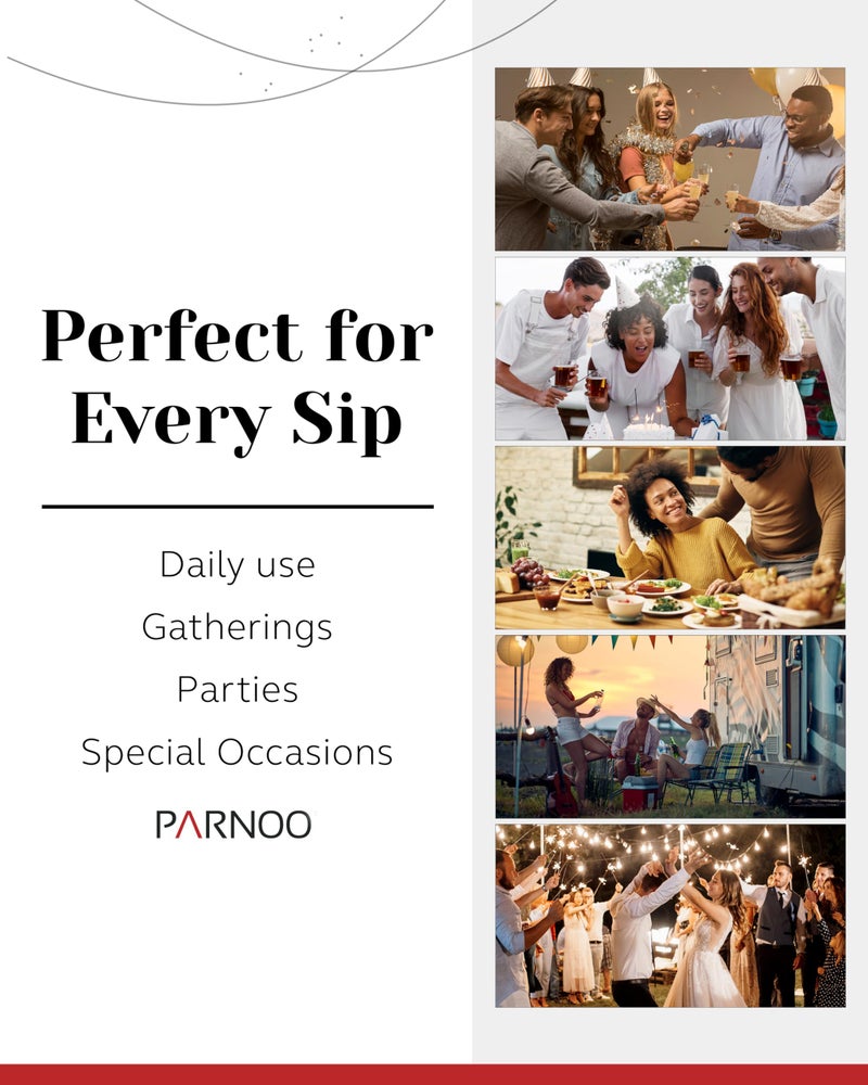 Light In The Dark Pint Glasses Set of 6 - Durable 16 oz Drinking Glasses Ideal for Beer, Cocktails, or Water - Freezer & Dishwasher-Friendly Pint Glasses for Homes, Pubs, & More - Highball Glasses Set of 6 by PARNOO - Image 3