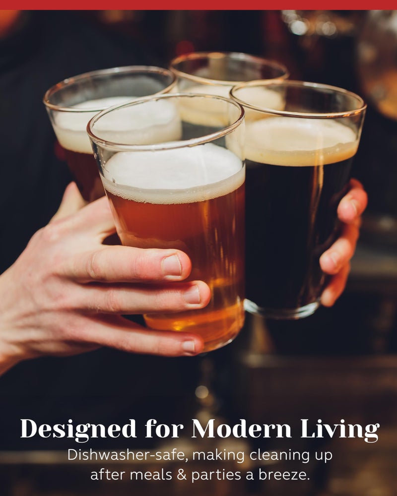 Light In The Dark Pint Glasses Set of 6 - Durable 16 oz Drinking Glasses Ideal for Beer, Cocktails, or Water - Freezer & Dishwasher-Friendly Pint Glasses for Homes, Pubs, & More - Highball Glasses Set of 6 by PARNOO - Image 4