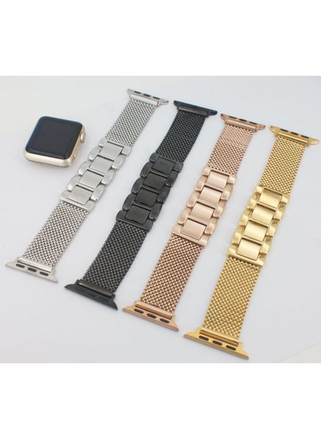 Generic - Stainless Steel Milanese Thin Watch Band For Apple Watch IWatch6 IPhone Watch5 Metal Steel Band Jewelry Accessory Band-Color:38 Gold. - Image 1