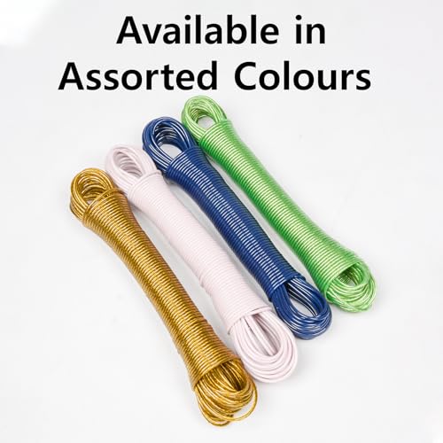 ZEBROC PVC Coated Steel Core Clothesline 20 Meter | Heavy Duty Anti-Rust Wire Rope for Drying Clothes | Weatherproof Tangle-Free PVC Laundry Line for Indoor Outdoor Use (20 Meter Clothesline) - Image 4