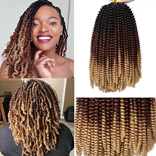 Xtrend 12 Inch Copper Red Spring Twist Hair For Butterfly Faux Locks Short Crochet Braids Hair Synthetic Fluffy Hair Extension For Women 2 Packs 350