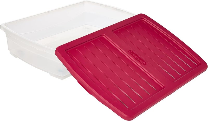 Cosmoplast Plastic Storage Box Clear With Lid For Underbed 25 Liters - Image 5