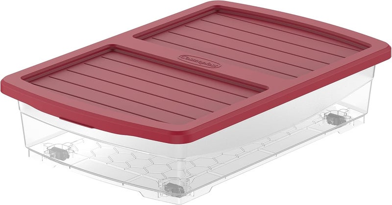 Cosmoplast Plastic Storage Box Clear With Lid For Underbed 25 Liters - Image 1