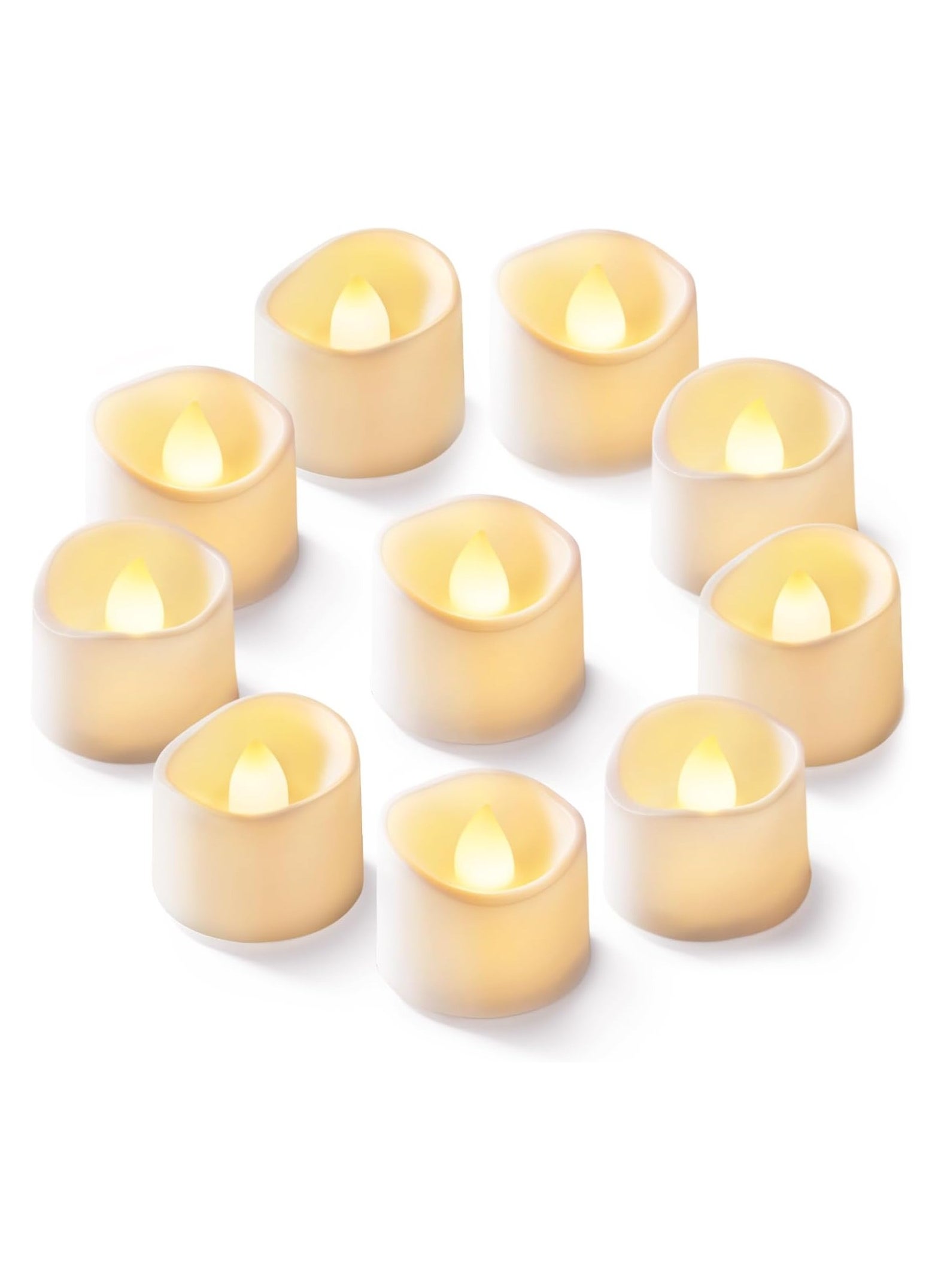 Lukadah 12-Pack Flameless LED Tea Lights Candles Battery Operated, 200+Hour Fake Electric Candles TeaLights for Votive, Aniversary, Wedding Centerpiece Table Decor, Funeral, Halloween 