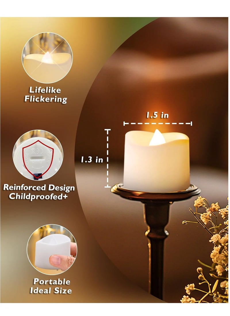 Lukadah - 12-Pack Flameless LED Tea Lights Candles Battery Operated, 200+Hour Fake Electric Candles TeaLights for Votive, Aniversary, Wedding Centerpiece Table Decor, Funeral, Halloween - Image 1