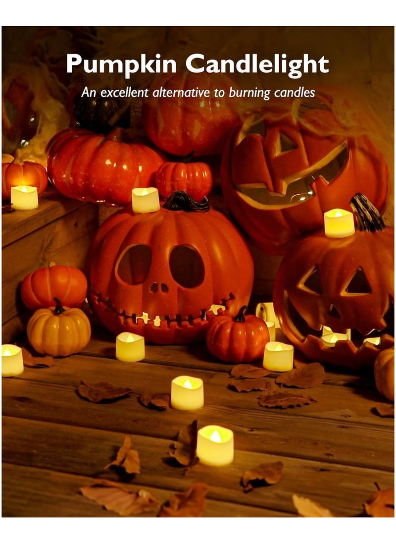 Lukadah - 12-Pack Flameless LED Tea Lights Candles Battery Operated, 200+Hour Fake Electric Candles TeaLights for Votive, Aniversary, Wedding Centerpiece Table Decor, Funeral, Halloween - Image 1