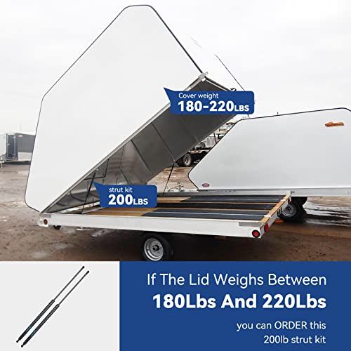 ARANA 28 inch 200 Lb (889 N) Gas Struts Spring Shocks 28 in for Heavy Lids Trap Door Truck Sled Trailer Cap Tonneau Cover Replacement Lift Supports (Support Weight: 180-220lb), 2 Pcs Set ARANA - Image 2