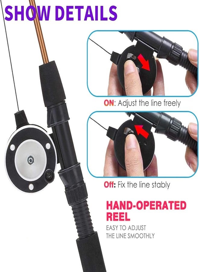 Retractable Cat Teaser Wand Toy, Cat Toys for Indoor Outdoor Cats Interactive Fishing Rod with 6 Pcs Refills Feather Toy, Caterpillar Butterfly & Fish - Image 5