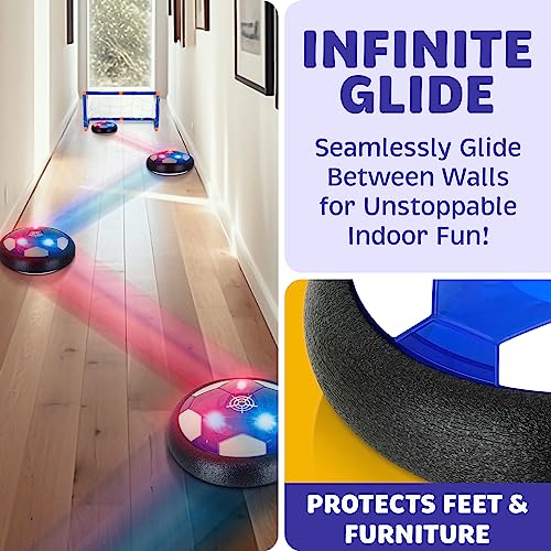 Atlasonix Hover Soccer Ball - Indoor Soccer Ball, Indoor Flying Toy Games (2 Floating Disk + 2 Goals) Boy Birthday Gifts, Indoor Silent Game | 4 in 1 Pack - Image 3