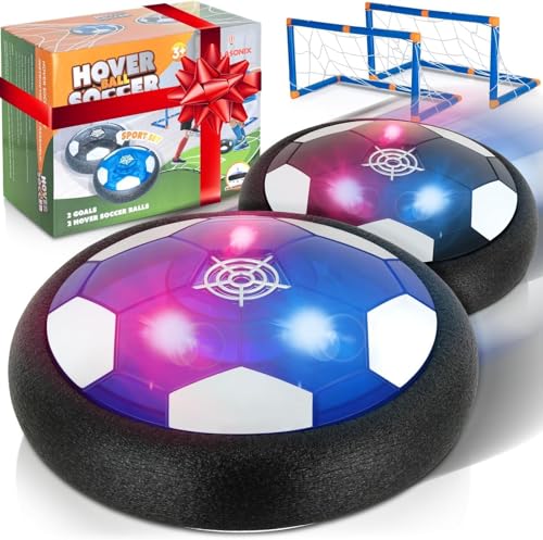 Atlasonix Hover Soccer Ball - Indoor Soccer Ball, Indoor Flying Toy Games (2 Floating Disk + 2 Goals) Boy Birthday Gifts, Indoor Silent Game | 4 in 1 Pack - Image 1