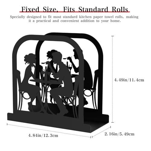 Hounahha Modern Standing Napkin Holder for table, Black Metal Napkin Dispenser, Romantic Couple Meal Theme Style Napkin Holder, Suitable for Kitchen, Coffee Shop, Dining Room - Image 3