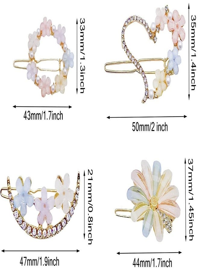 Calyrex Hair Clips Decorative Hair Pins Handmade Flower Hair Barrettes for Women Girls Hair Accessories Jewelry Accessory(4Pc, Colorful Flower) - Image 5