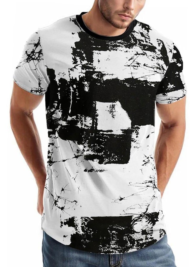 Keasmto Mens T Shirts Hip Hop Casual Stylish Cool Shirt Graphic Fashion Short Sleeve Novelty Tees T-Shirts Hipster Tops T-White-01 XL - Image 1