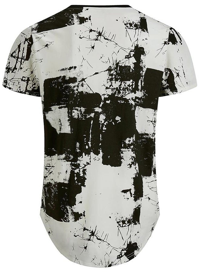 Keasmto Mens T Shirts Hip Hop Casual Stylish Cool Shirt Graphic Fashion Short Sleeve Novelty Tees T-Shirts Hipster Tops T-White-01 XL - Image 4