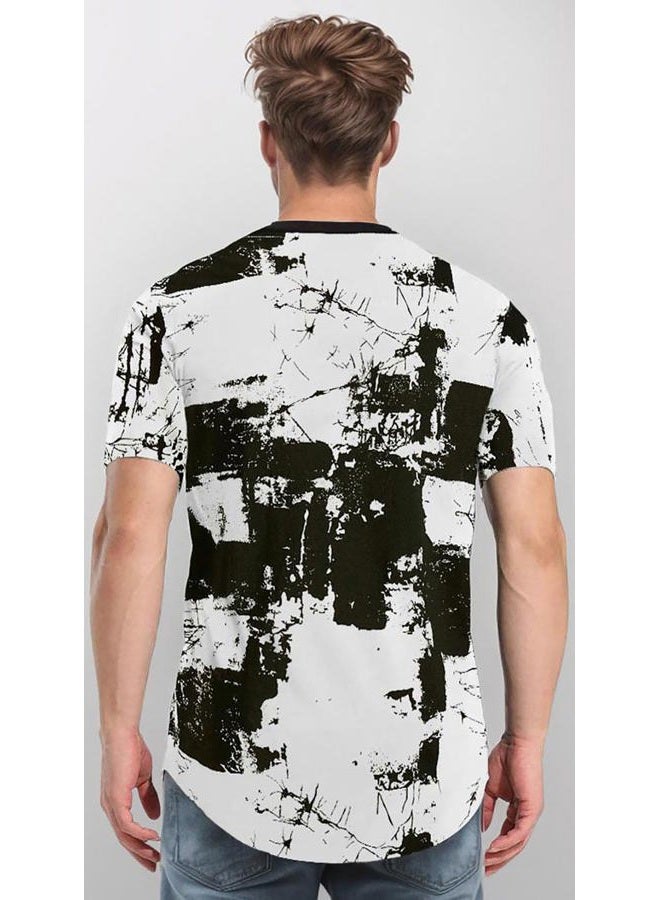 Keasmto Mens T Shirts Hip Hop Casual Stylish Cool Shirt Graphic Fashion Short Sleeve Novelty Tees T-Shirts Hipster Tops T-White-01 XL - Image 2