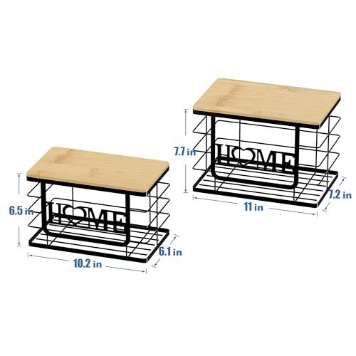 Thipoten Trash Bag Holder Thipoten Trash Bags Dispenser with Bamboo Top Suitable for Garbage Bags Purchased Online or Supermarket Perfect Storage Organizers for Cabinet Under Sink Black 2packXLL - Image 3