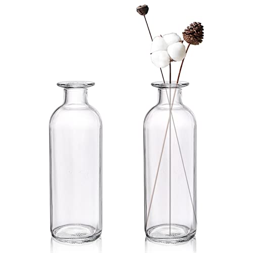Peohud Set of 12 Glass Bud Vases, Clear Small Flower Vases, Decorative Glass Bottles Floral Vases for Home Decor, Wedding Reception, Party - Image 4
