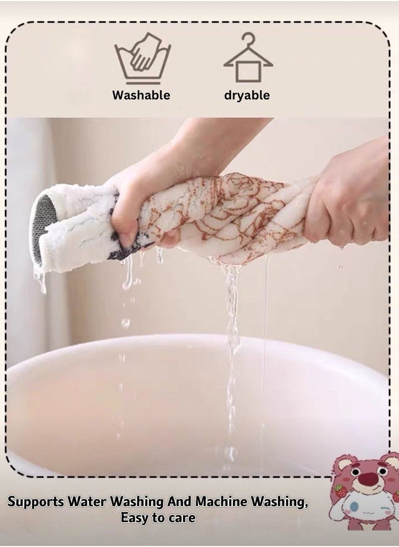 LESTER LESTER Soft Non-Slip Waterproof Bathroom Mat, Bathroom Carpet, Entrance Doormat Cashmere Material Floor Mats Home Decor Set, Bathroom Door Mat Rectangle Shape Elephant Design White and Baby Pink Color 50x80cm  - Image 3