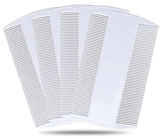 استريكو جموعة 4 قطع أمشاط لإزالة قمل الشعر والصئبان – أمشاط بلاستيكية مزدوجة الجوانب بأسنان دقيقة للأطفال والكبار والحيوانات الأليفة – أداة علاج قابلة لإعادة الاستخدام (أبيض) - Image 1