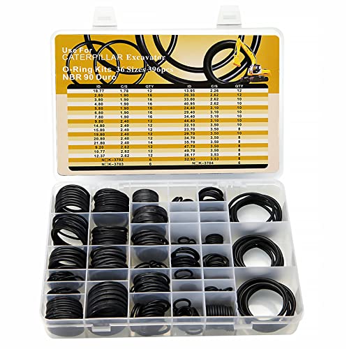 BUSY-CORNER 396 Pieces O-Ring Kit Nitrile 90 Duro for Hydraulic Pipe Pump Fittings - Seal Kit for Caterpillar - Image 1