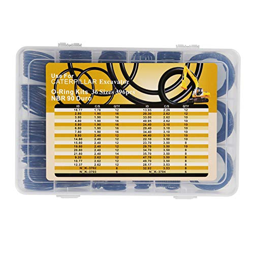 BUSY-CORNER 396 Pieces O-Ring Kit Nitrile 90 Duro for Hydraulic Pipe Pump Fittings - Seal Kit for Caterpillar - Image 5