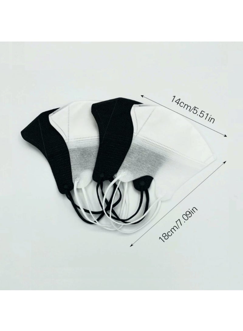 HEXAR 20pc Face Mask 3D Disposable Adult's 3-Ply Melt Blown Filter Black Face Mask with Elastic Ear Loop - Image 4