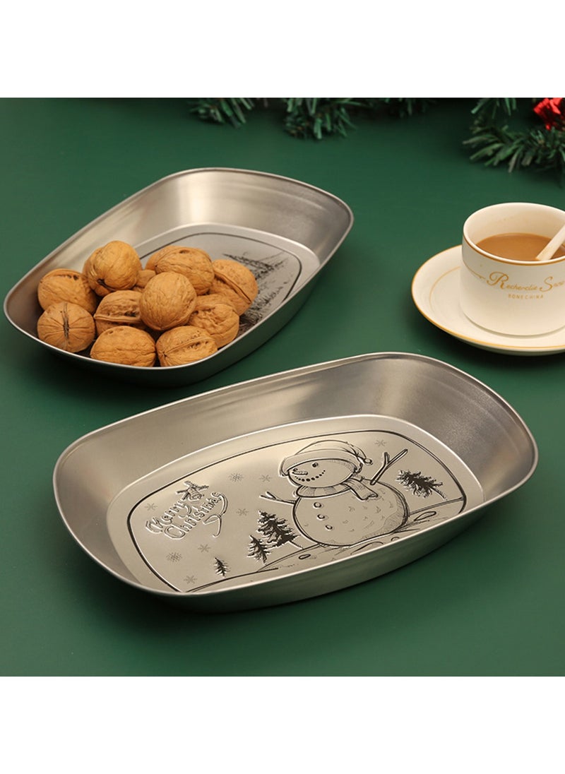 Hanghaijia Tinplate Outdoor Products Camping Tableware, Home Kitchen Fruit Dried Fruit Food Vegetable Storage Tray Fruit Bowls  - Image 3