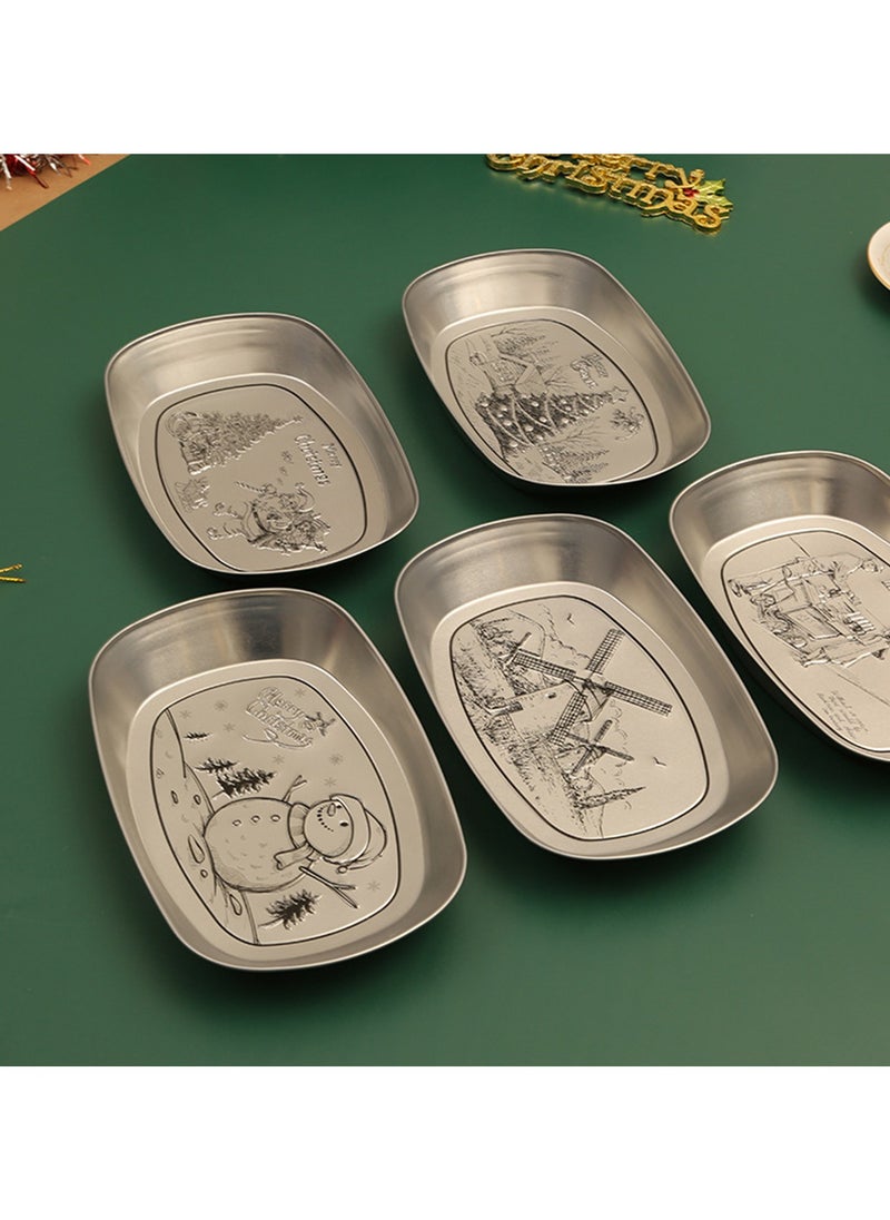 Hanghaijia Tinplate Outdoor Products Camping Tableware, Home Kitchen Fruit Dried Fruit Food Vegetable Storage Tray Fruit Bowls  - Image 4