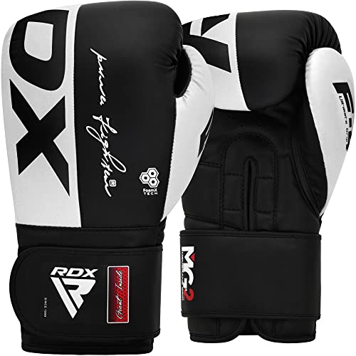 RDX Boxing Gloves, Maya Hide Leather Training Gloves for Muay Thai, Kickboxing, Sparring, Punch Bag, Punching Bag, Kickboxing Gloves, Martial Arts Training, Home Gym, Men, Women, 8 10 12 14 16 oz - Image 1