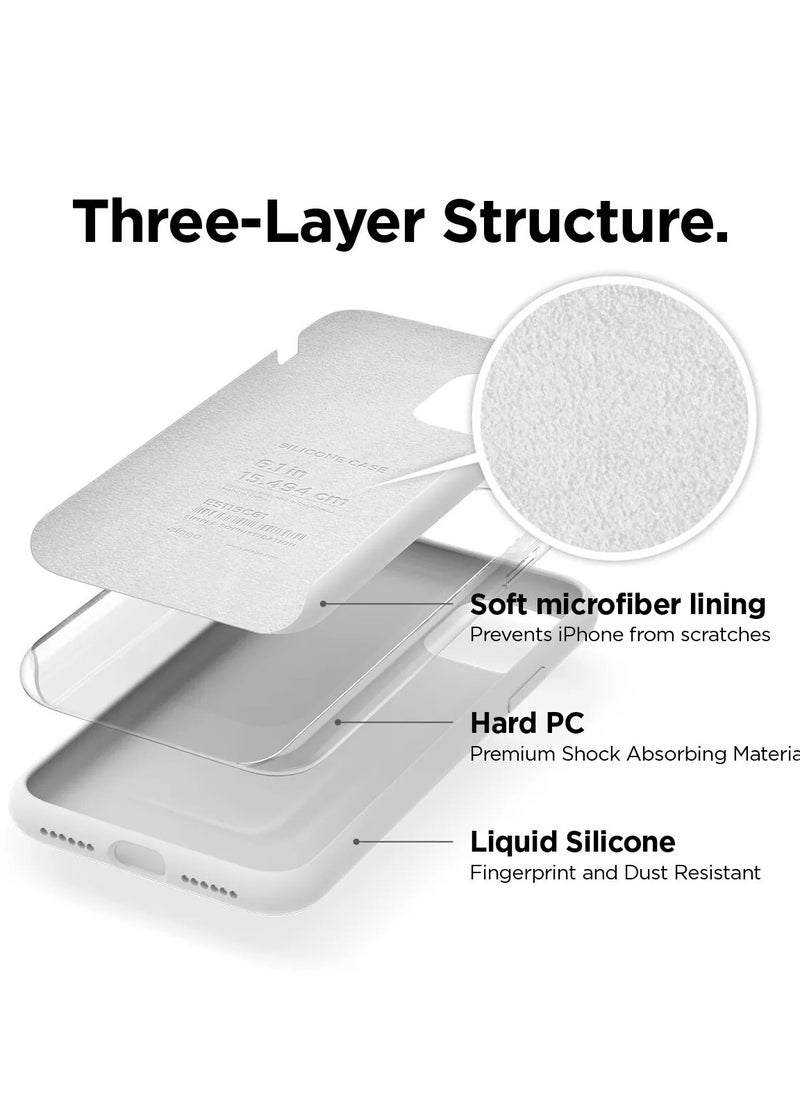 Generic - Three-Layer Structure Shockproof Protective Case Cover for iPhone 11 White Anti-Fingerprint Anti-Drop Anti-Scratch Comfortable Grip Shock Absorption Hard Back Anti-Burst Ultra Thin Full Cover Case Compatible with iPhone 11 White - Image 1